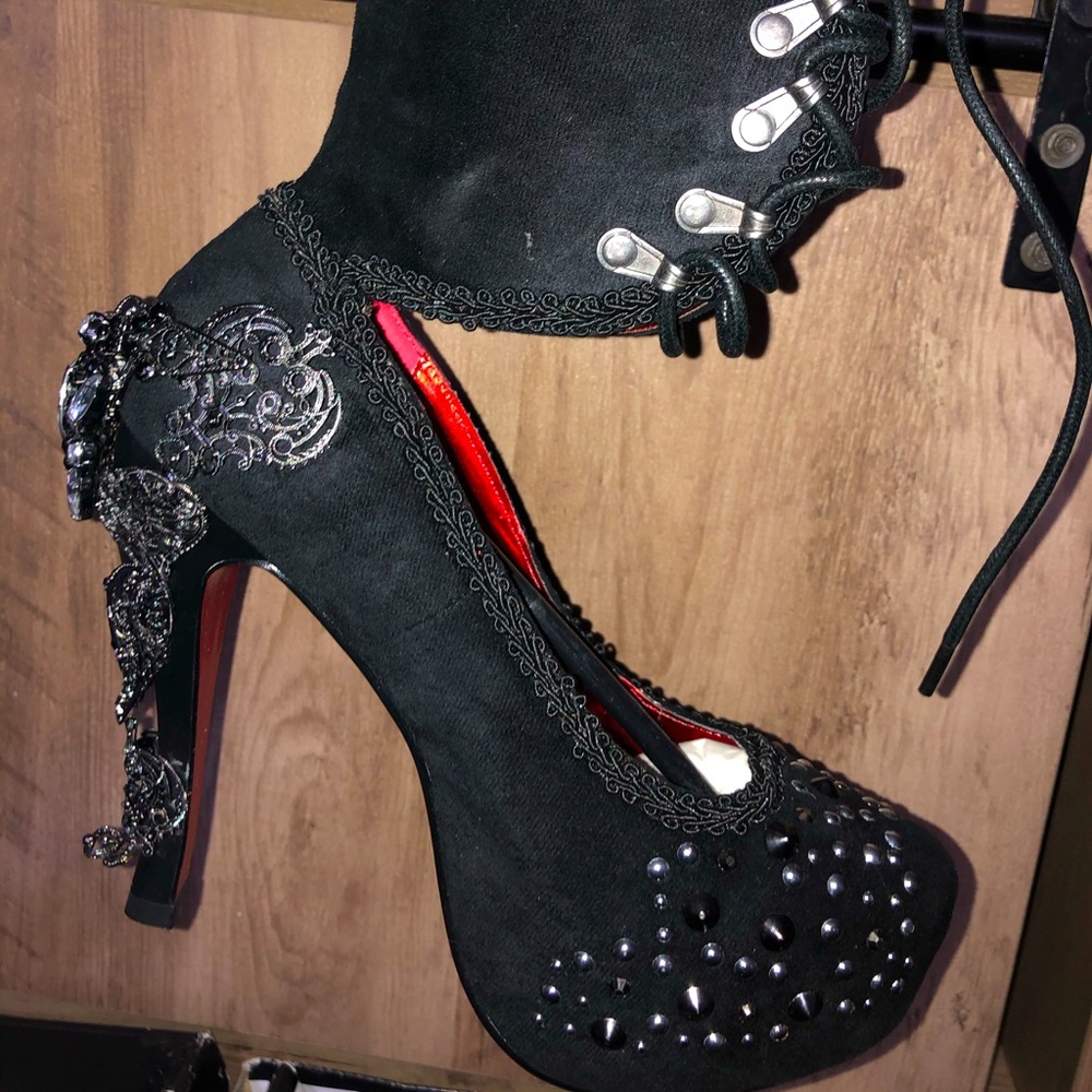 Gothic Black Studded Heels